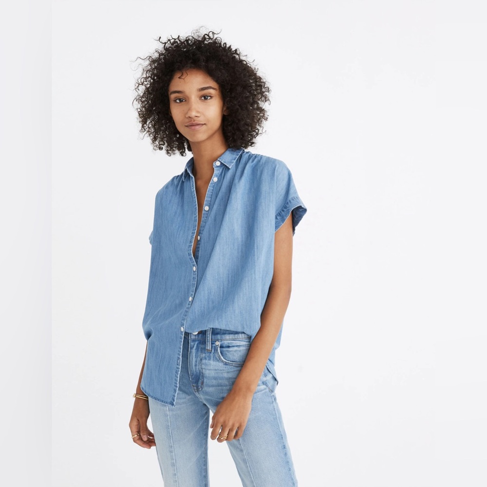 Madewell Blue Denim Top